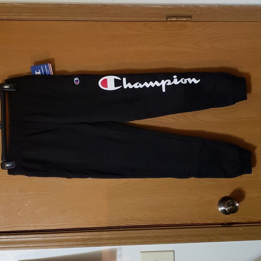 Boys Champion Black Jogger Sweatpants, Size Med(10-12)